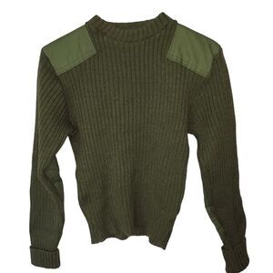 Mitt's Nitts Olive Green Wool Military Sweater Sz. 34